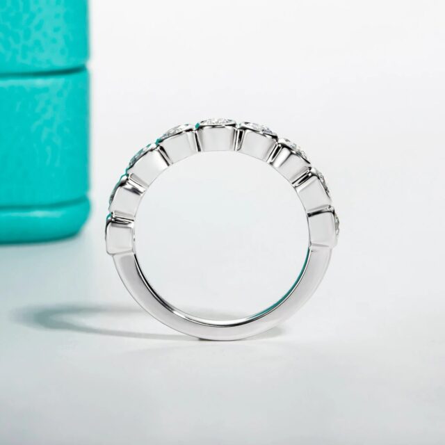 Beverly Half Round Moissanite Bezel Eternity Ring (4) Beverly Half Round Moissanite Bezel Eternity Ring