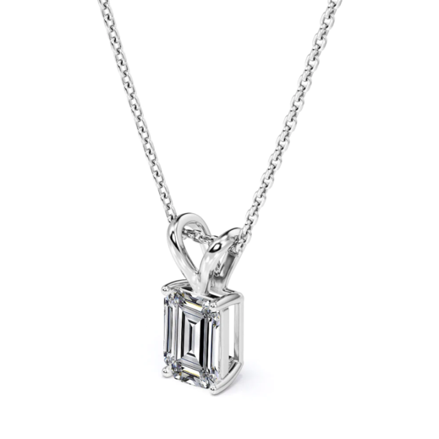 Emerald Cut Moissanite Pendant