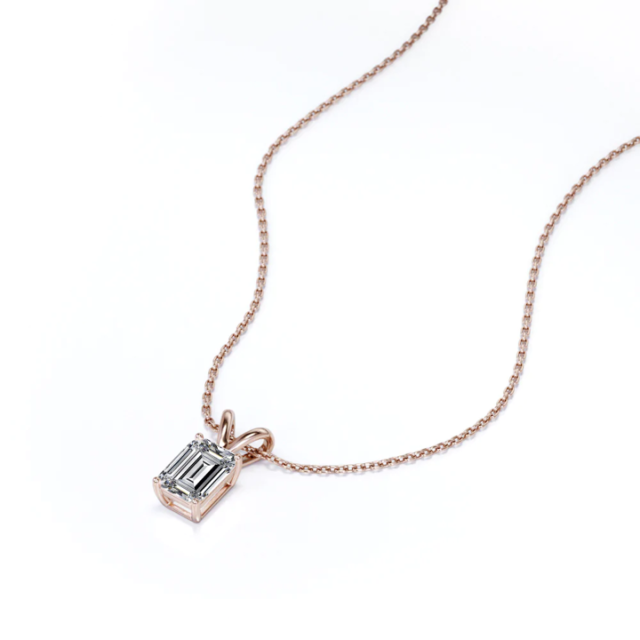 Emerald Cut Moissanite Pendant