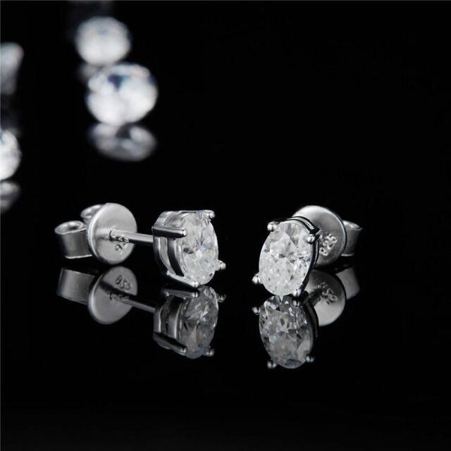 Oval Cut Moissanite Solitaire Stud Earrings Oval Cut Moissanite Solitaire Stud Earrings