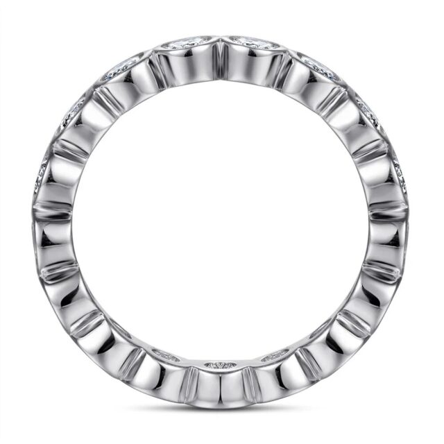 Round Moissanite Bezel Eternity Ring (2)