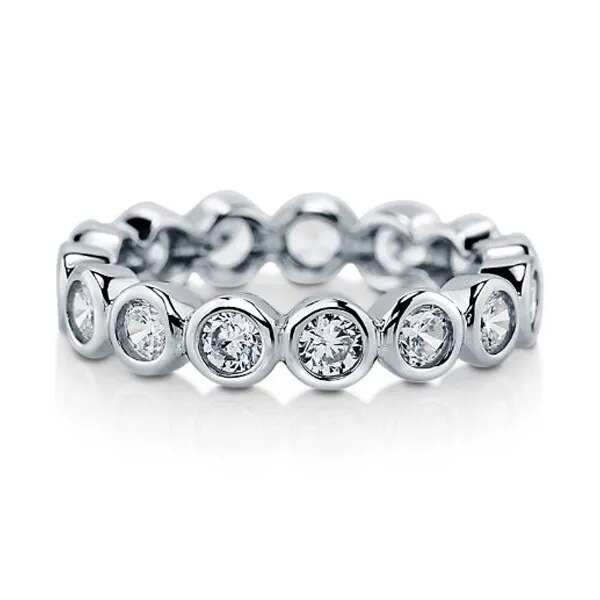 Round Moissanite Bezel Eternity Ring (3)