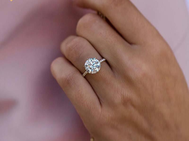 3.5 Carat Brilliant Cut Genuine Moissanite Hidden Halo Ring 3.5 Carat Brilliant Cut Genuine Moissanite Hidden Halo Ring