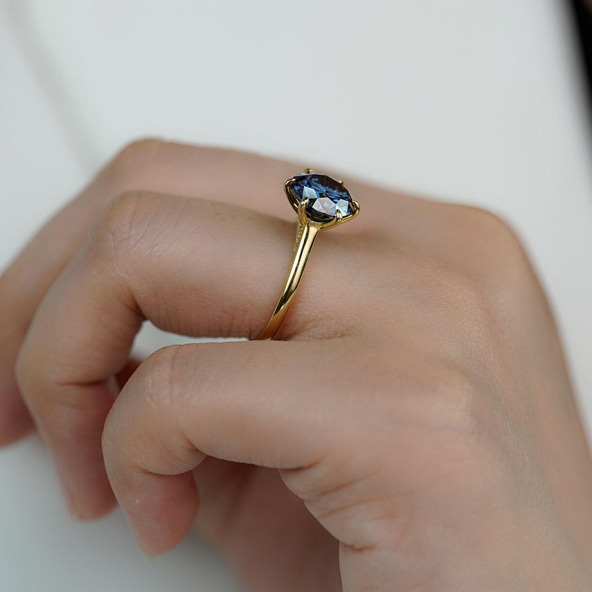 3 Carat Solitaire Purple or Blue Color Moissanite Ring 3 Carat Solitaire Purple or Blue Color Moissanite Ring