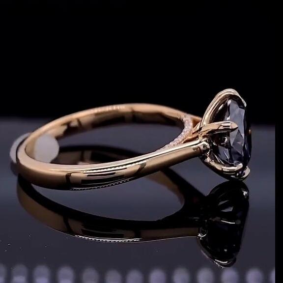 3 Carat Solitaire Purple or Blue Color Moissanite Ring 3 Carat Solitaire Purple or Blue Color Moissanite Ring