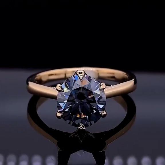 3 Carat Solitaire Purple or Blue Color Moissanite Ring 3 Carat Solitaire Purple or Blue Color Moissanite Ring