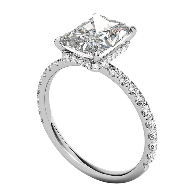 4ct Radiant Cut Moissanite Hidden Halo Ring (4)