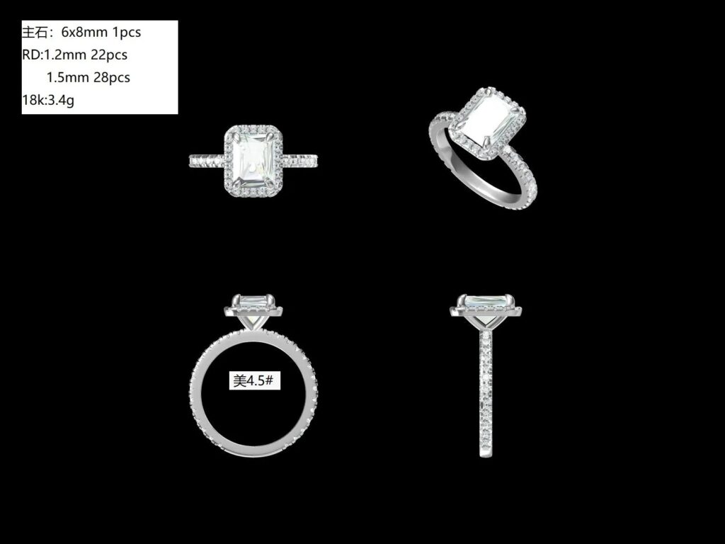 Raelynn 2ct Modern Radiant Moissanite Halo Ring (CAD) Raelynn 2ct Modern Radiant Moissanite Halo Ring (CAD)