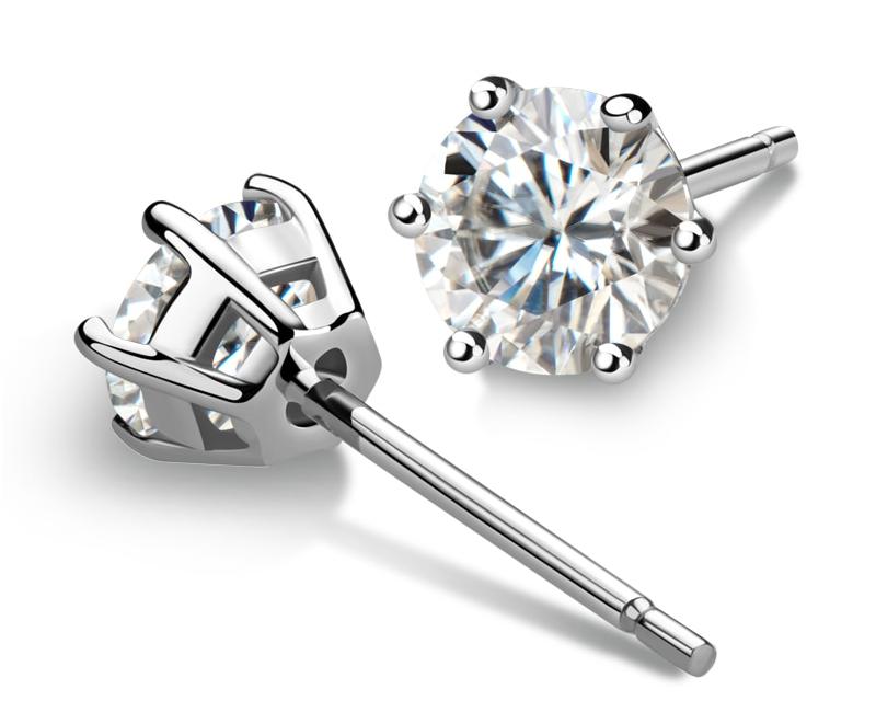 moissanite 6 prong stud (1) moissanite 6 prong stud