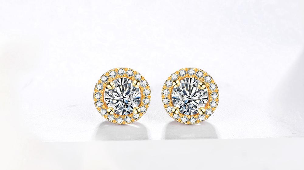 Round Halo Stud Earrings (5) Round Halo Stud Earrings