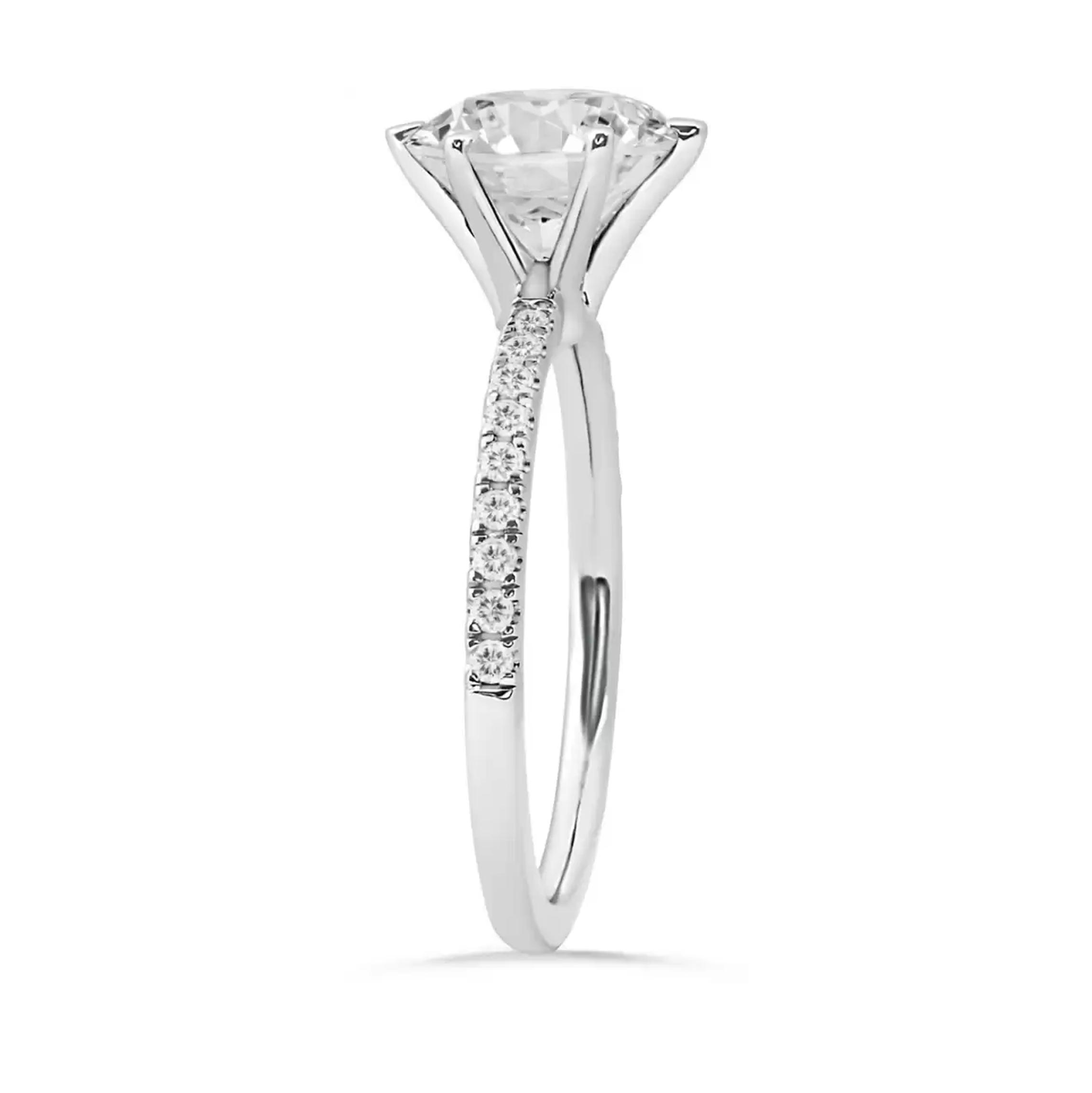 round 6 prong moissanite ring half pave band (Upright).jpg round 6 prong moissanite ring