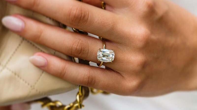 Old Mine Cushion Cut Moissanite Ring (1) Old Mine Cushion Cut Moissanite Ring