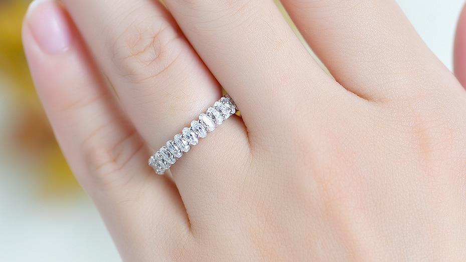 Elongated Oval Moissanite Full Eternity Ring (8)