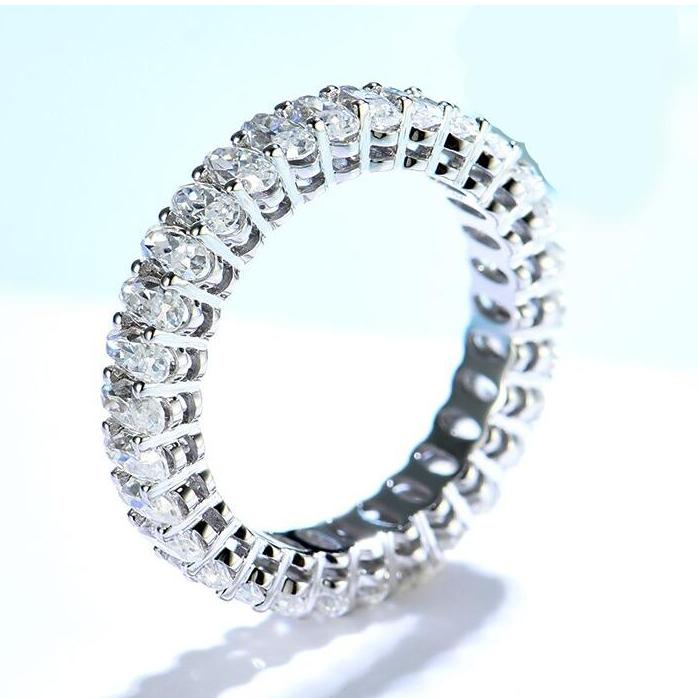 Elongated Oval Moissanite Full Eternity Ring Elongated Oval Moissanite Full Eternity Ring