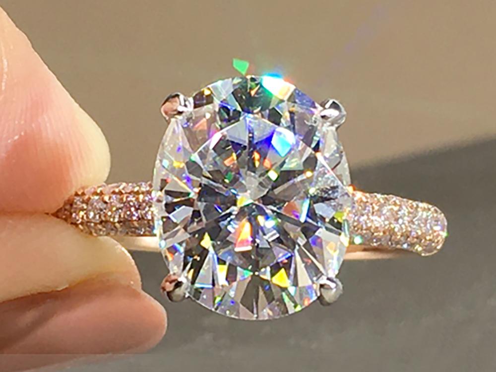 Oval Double Halo Moissanite Ring (5) Oval Double Halo Moissanite Ring