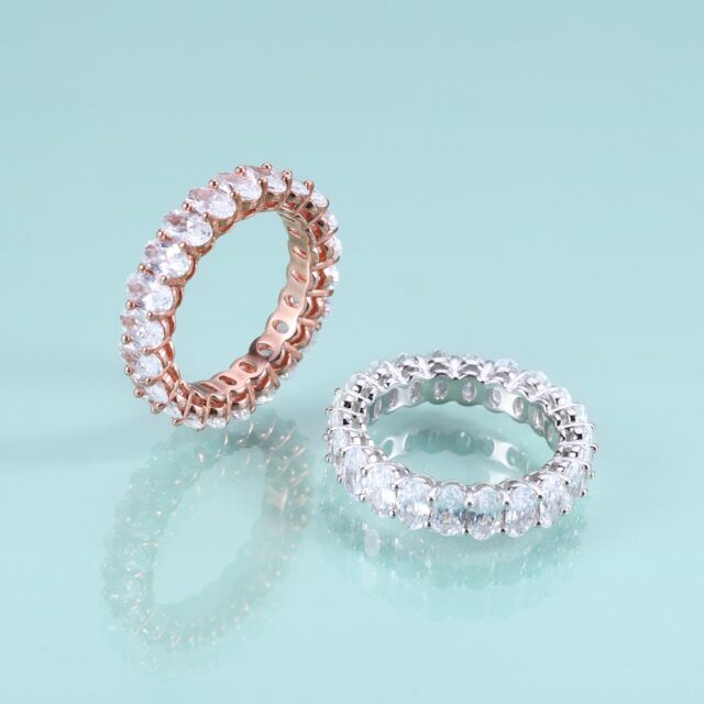 Eliza Eternity Eliza Elongated Oval Moissanite Eternity Ring