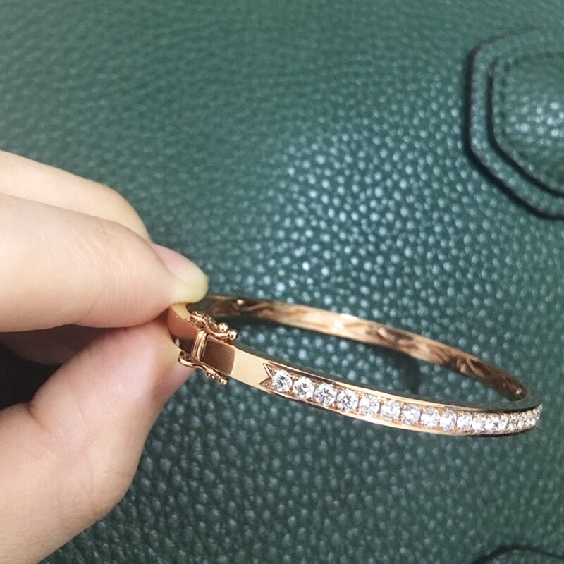 Hinged Moissanite Bangle (8) Hinged Moissanite Bangle RG