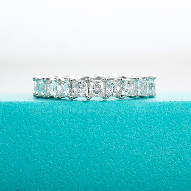 Princess Cut Moissanite Full Circle Eternity Ring (2) princess cut moissanite full eternity ring
