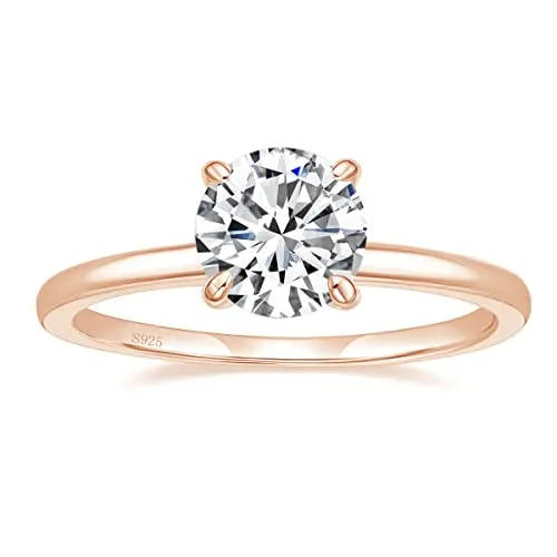 Soleil Round Moissanite 4 Prong Basket Setting Solitaire Ring (1) Soleil Round Moissanite 4 Prong Basket Setting Solitaire Ring