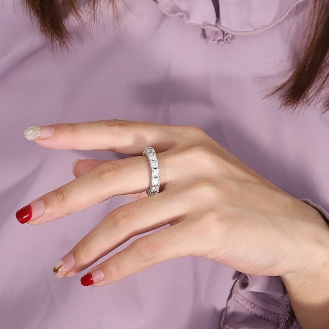 princess cut moissanite full eternity rings (2) princess cut moissanite full eternity ring