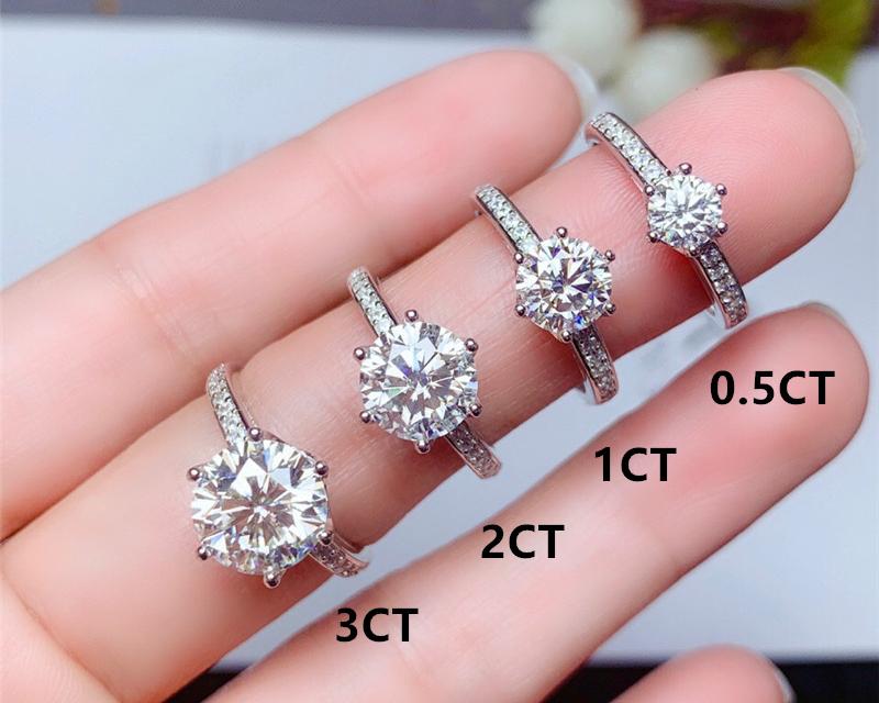 Roxette Round Moissanite 6 prong ring