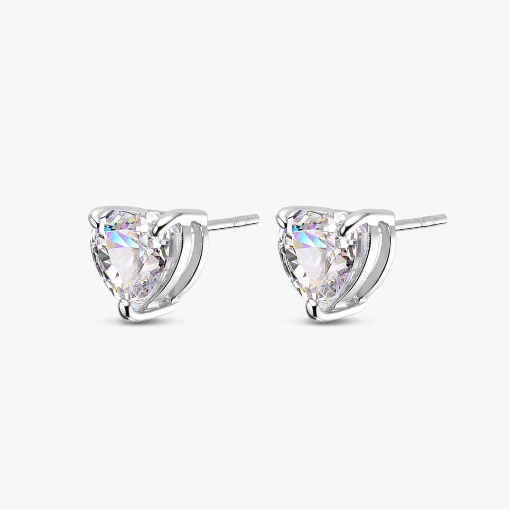 Heart Moissanite Stud Earrings (5) Heart Moissanite Stud Earrings