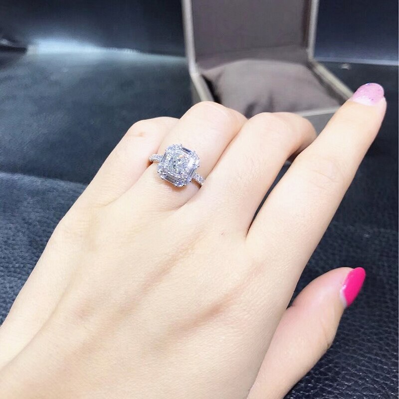 Radiant Cut Fancy Halo Ring (5) Cushion Cut Fancy Halo Ring