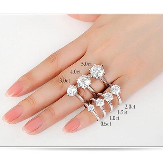 1 To 3 Carat Round Moissanite Tiffany 