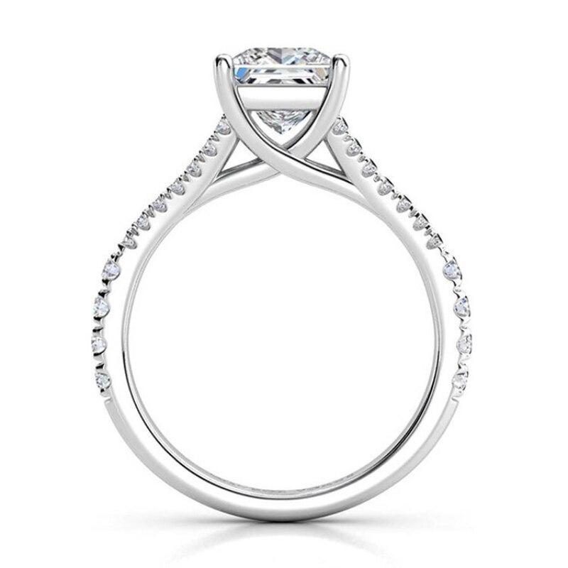 2ct Princess cut moissanite split pave ring 
