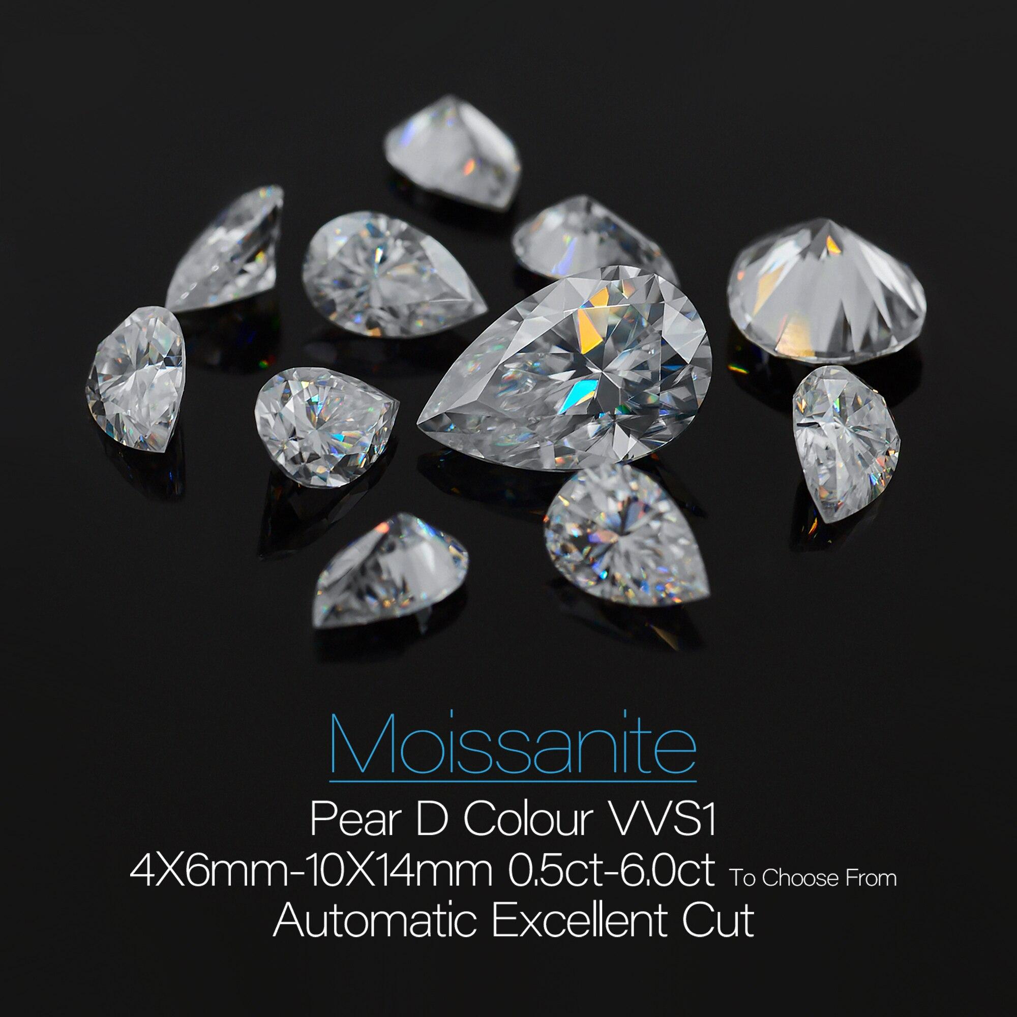 Loose Pear Cut Moissanite Stones
