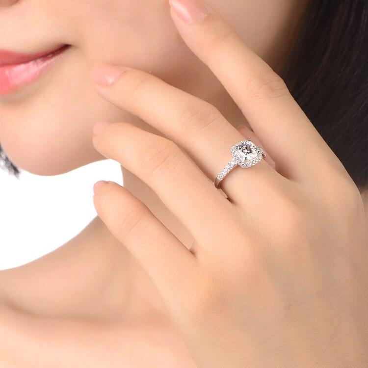 ‘Sofia’ 1 to 3 Carat Cushion Cut Moissanite Halo Ring in 14K Gold 'Sofia' 1 to 3 Carat Cushion Cut Moissanite Halo Ring in 14K Gold