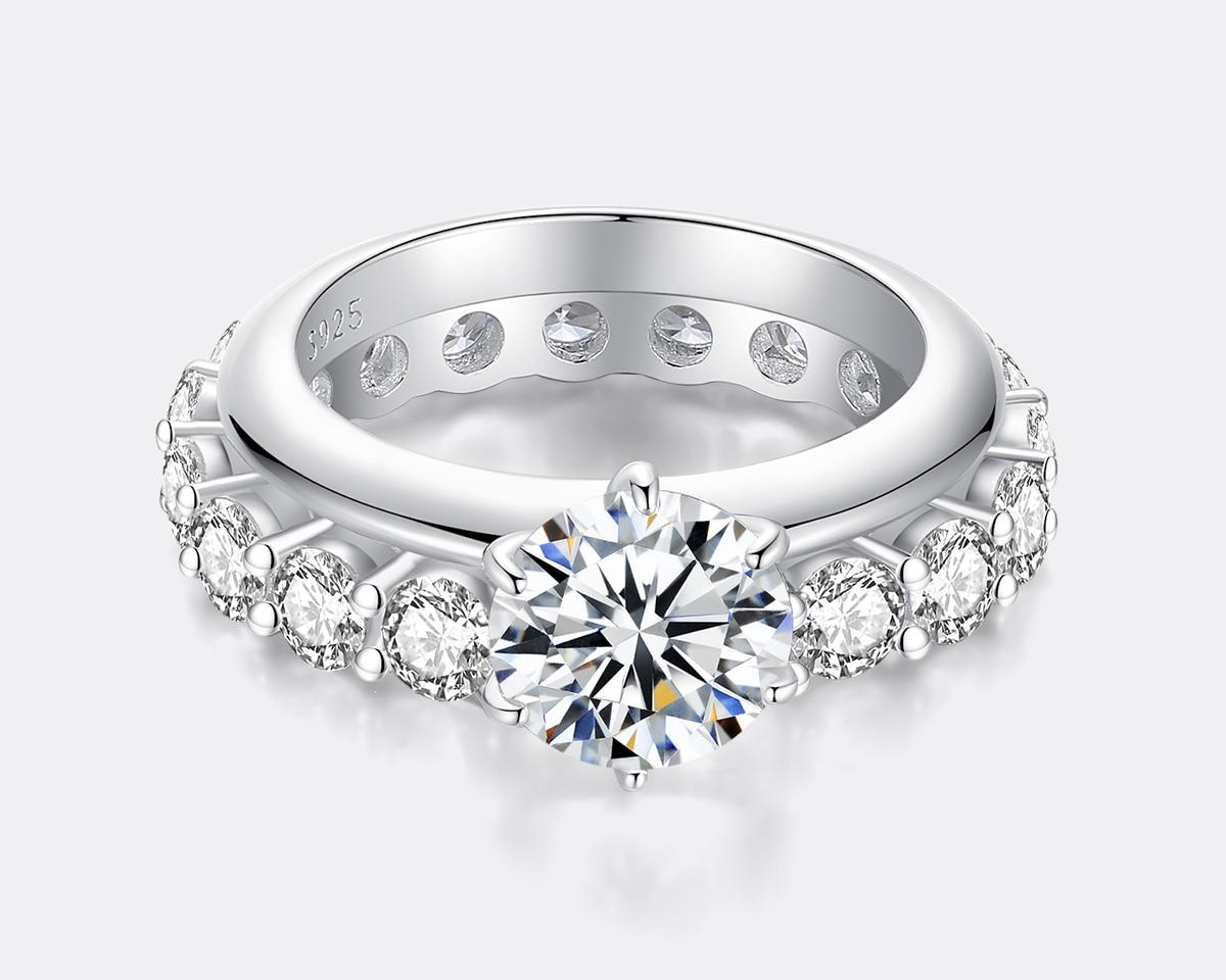 2ct round Moissanite Solitaire Bridal set (3) 2ct round Moissanite Solitaire Bridal set