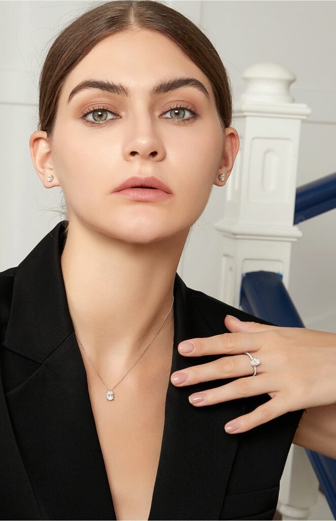 1 0r 2 carat oval cut moissanite 4 prong ring