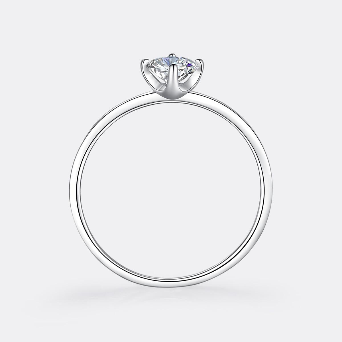 0.5ct Round Moissanite 4 Prong Solitaire Ring for Girls (3) 0.5ct Round Moissanite 4 Prong Solitaire Ring for Girls
