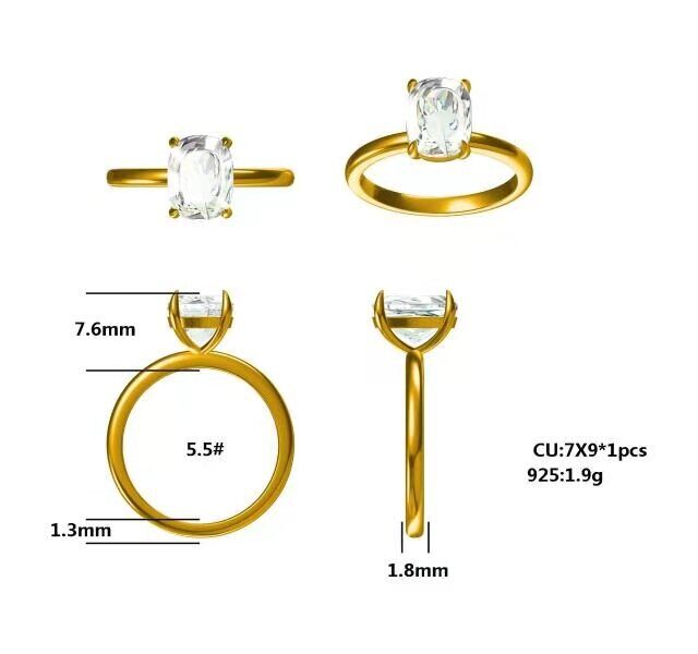 3 Carat Old Mine Cushion Cut 4 Prong Solitaire Ring 3 Carat Old Mine Cushion Cut 4 Prong Solitaire Ring