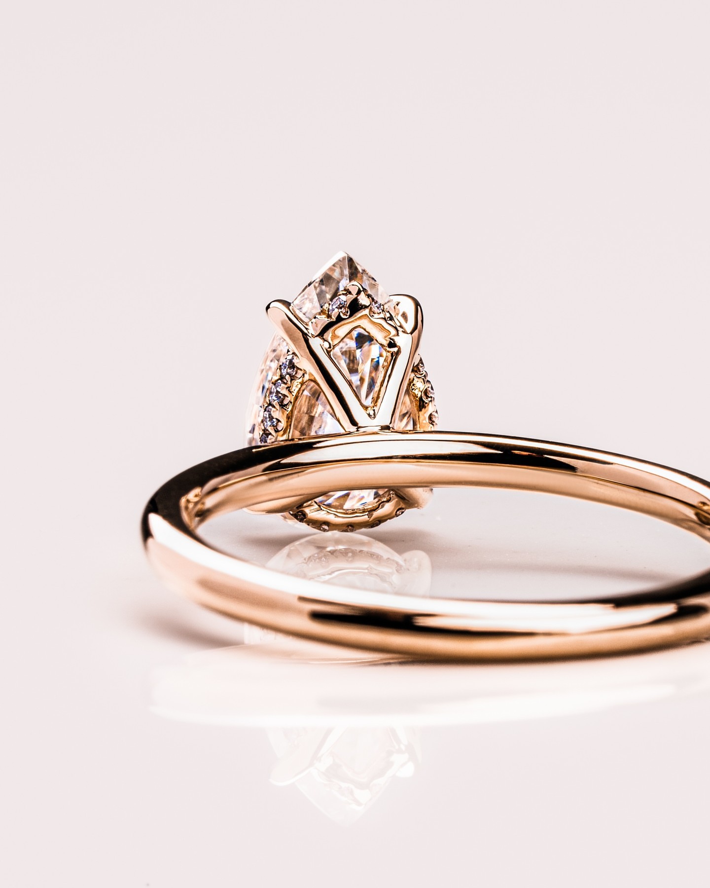 1.5ct Pear Hidden Halo Moissanite 4 Prong Ring (2) 1.5ct Pear Hidden Halo Moissanite 4 Prong Ring