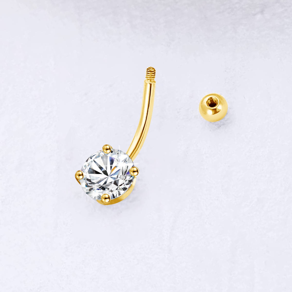 2ct Moissanite Belly Ring (4) 2ct Moissanite Belly Ring