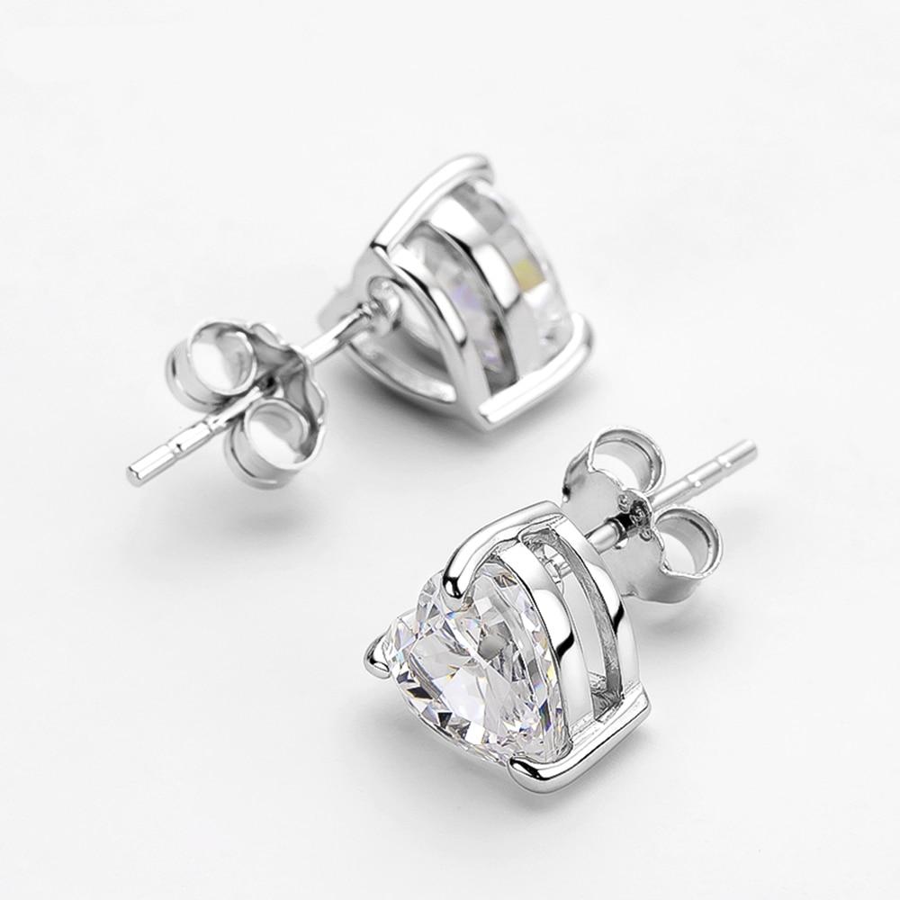 Heart Moissanite Stud Earrings (4) Heart Moissanite Stud Earrings