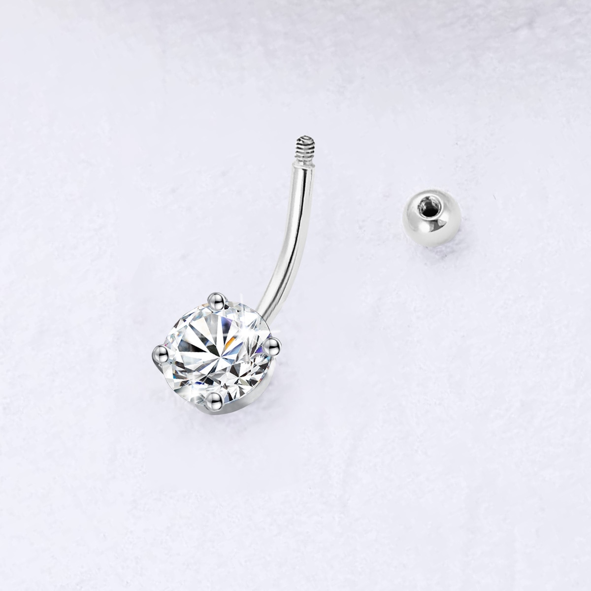 Belize 2ct Moissanite Belly Ring (5) Belize 2ct Moissanite Belly Ring WG