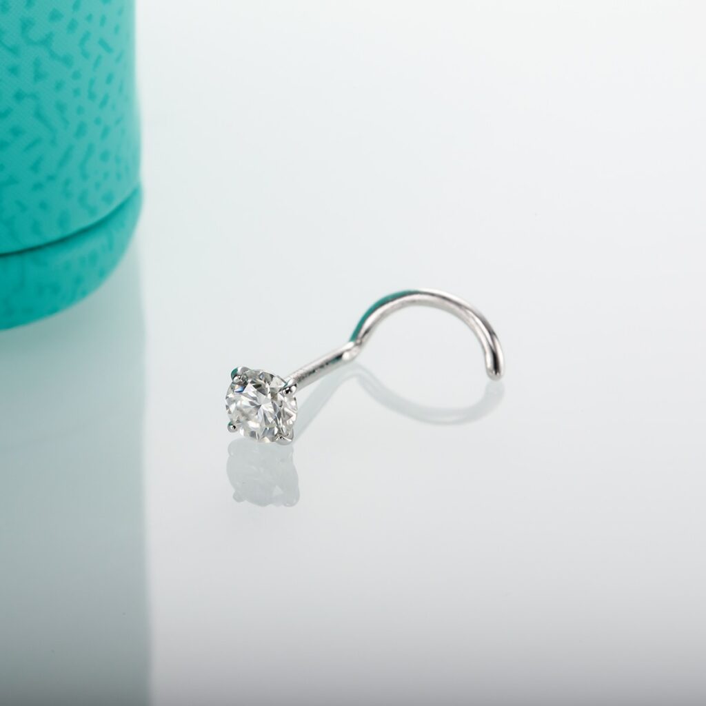 Moissanite Nose Stud (4) Moissanite Nose Stud
