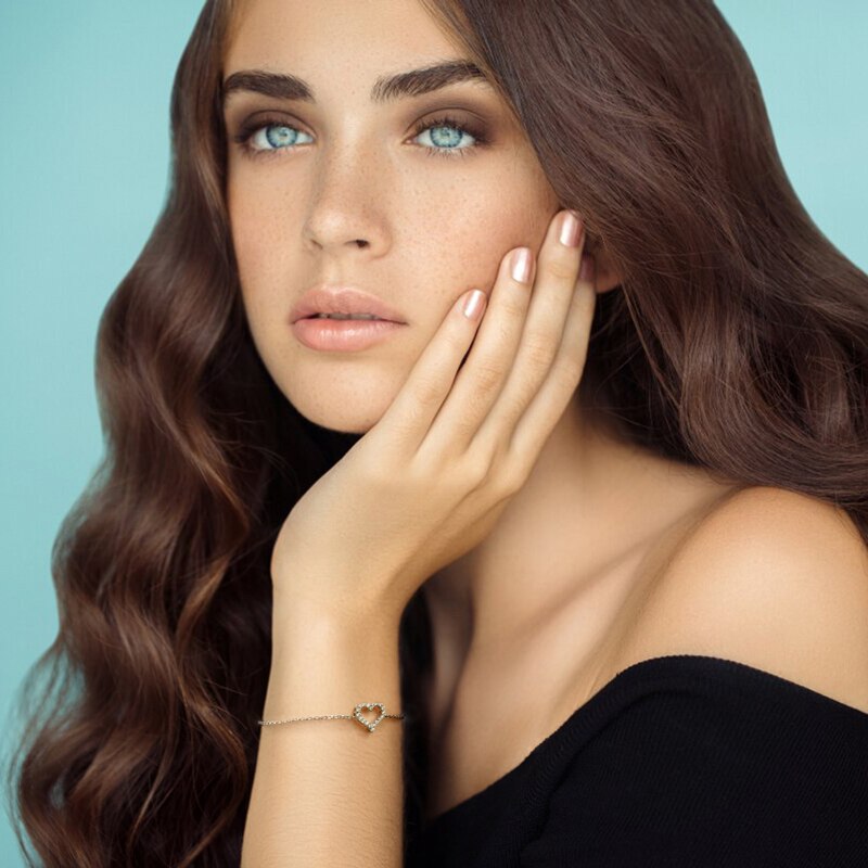 Moissanite heart bracelet