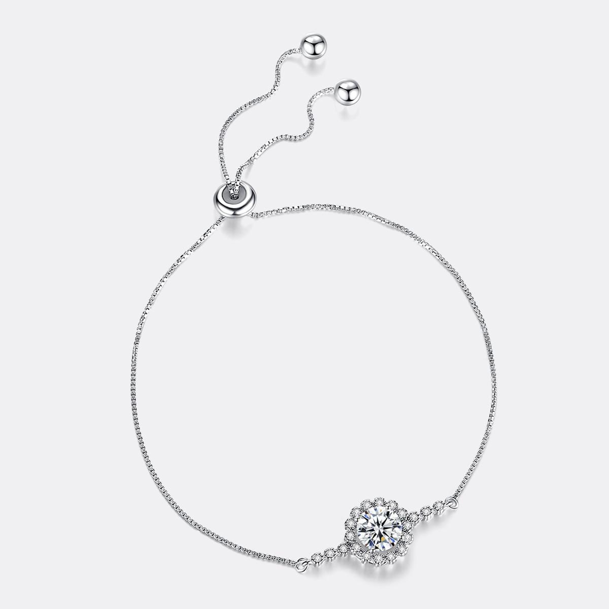 Moissanite Flower Halo Bracelet (2)