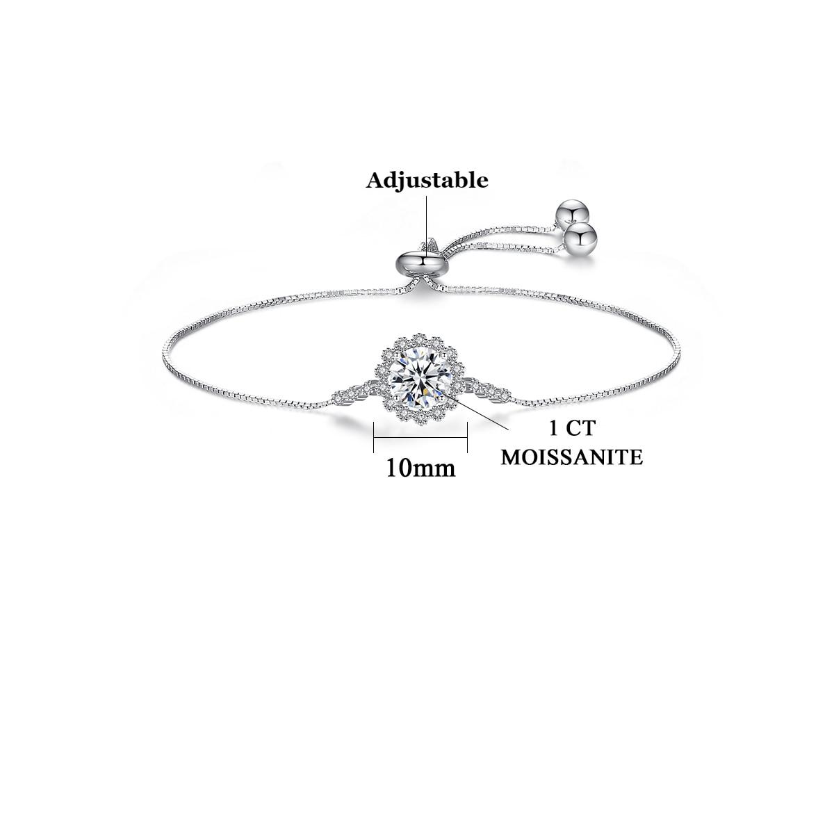 Moissanite Flower Halo Bracelet (1)
