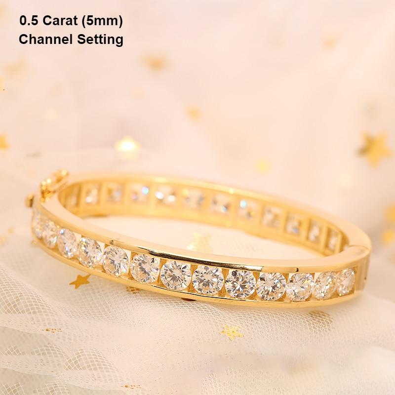 Hinged Moissanite Bangle (13) Hinged Moissanite Bangle YG