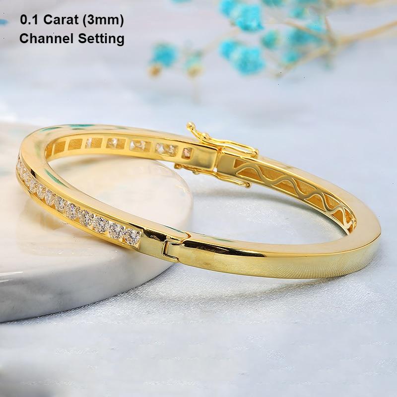 Hinged Moissanite Bangle (1) Hinged Moissanite Bangle YG