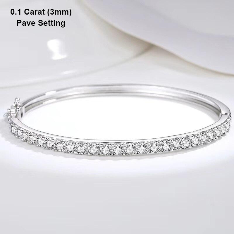 Hinged Moissanite Bangle (10) Hinged Moissanite Bangle WG 0.1ct