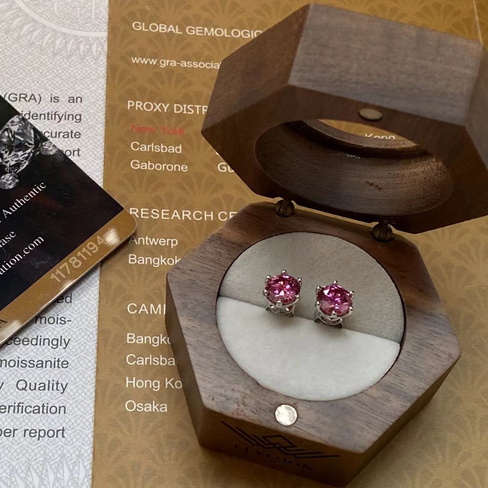 Moissanite 6 Prong Lattice Stud Earrings (4)