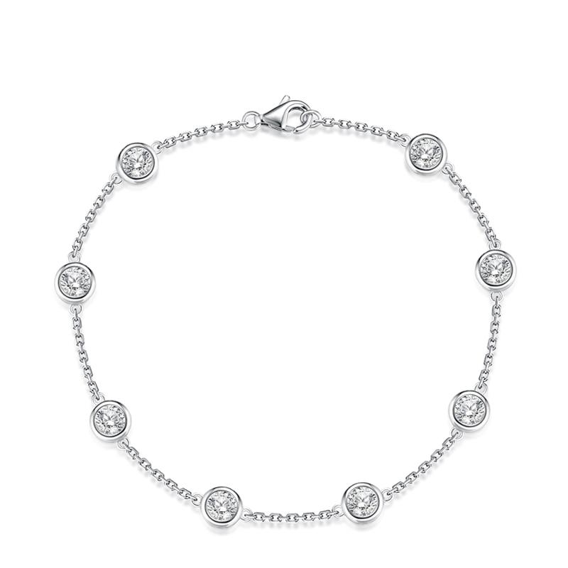 Moissanite Bezel Set Bracelet (1) Moissanite Bezel Set Bracelet