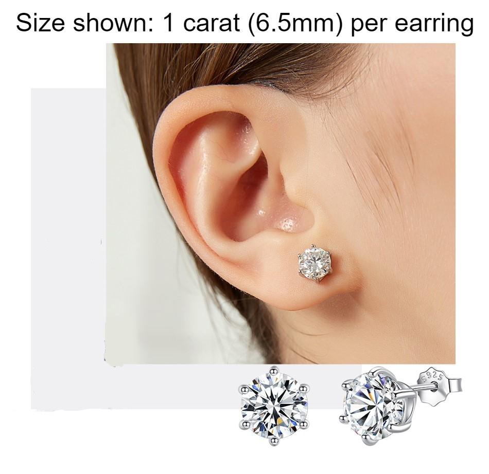 round moissanite 6 prong stud earrings WG (2) round moissanite 6 prong stud earrings WG