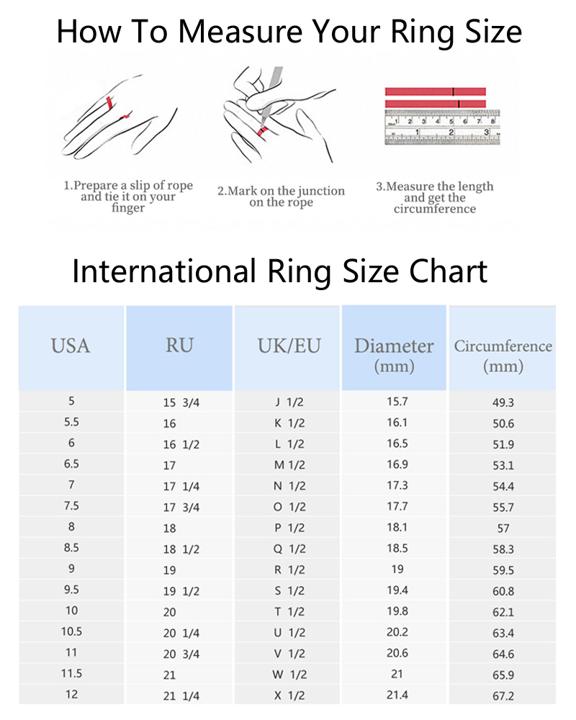 Measure Ring Size + Intl Size Chart Measure Ring Size + Intl Size Chart